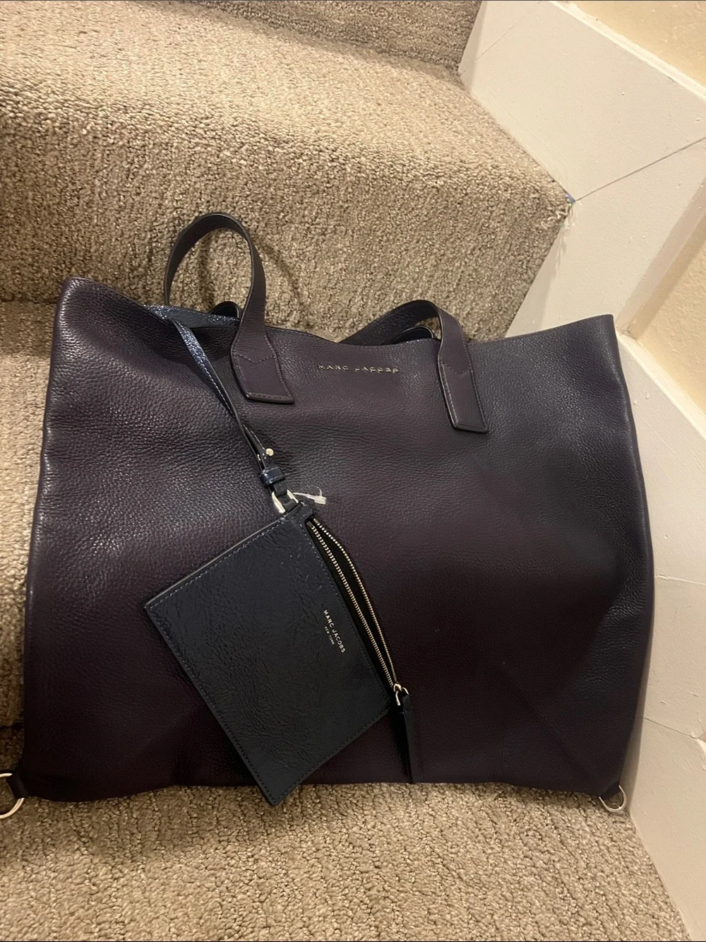 Marc Jacobs Dark Navy Pebbled Leather Tote